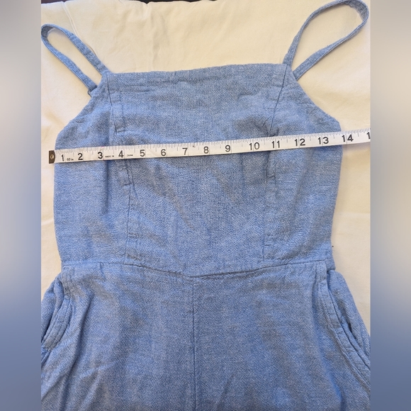 Old Navy Linen Romper with smocked back. Size small. - Picture 6 of 9